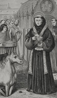 St Anthony of Padua, (1195-1231) wishing to demonstrate to a heretic...late 15th century (1877).  Creator: Unknown.