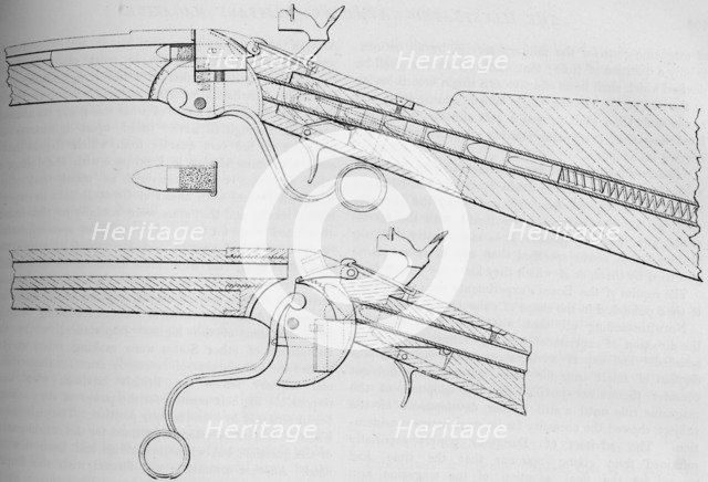 The Spencer Magazine Gun Used in the American Civil War, 1884. Artist: Unknown