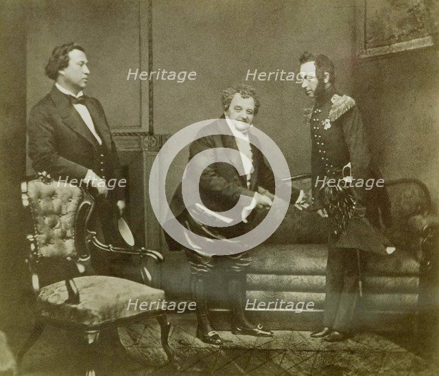 Scene from Aleksandr Griboyedov's play 'Woe from Wit', Maly Theatre, Moscow, Russia, 1850. Artist: Unknown