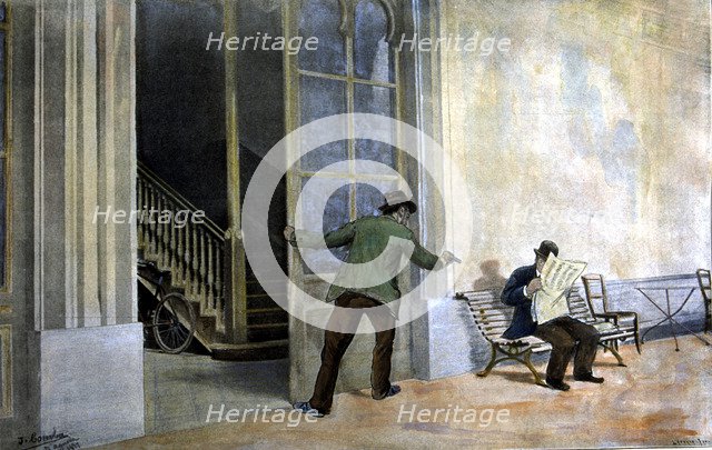 Reconstitution of the attack in the spa of Santa Agueda in Mondragón, which cost the lives of Ant…