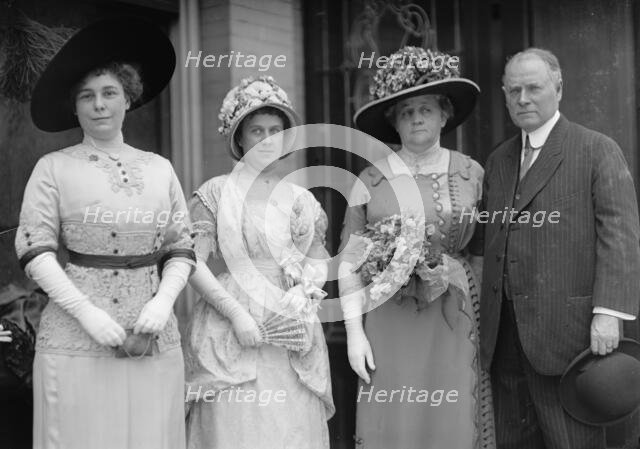 Dolly Madison Breakfast - Mrs. H.D. Clayton; Mrs. Bedell Parker; Mrs. W.J. Bryan; Norman Mack, 1912. Creator: Harris & Ewing.