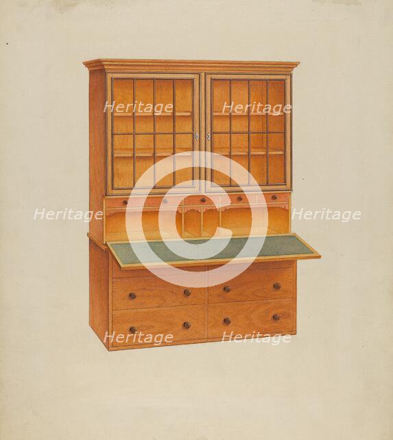 Shaker Secretary Desk, c. 1937. Creator: John W Kelleher.