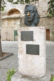 Bust of Frederic Chopin, Valldemossa, Mallorca, Spain, 2008. 