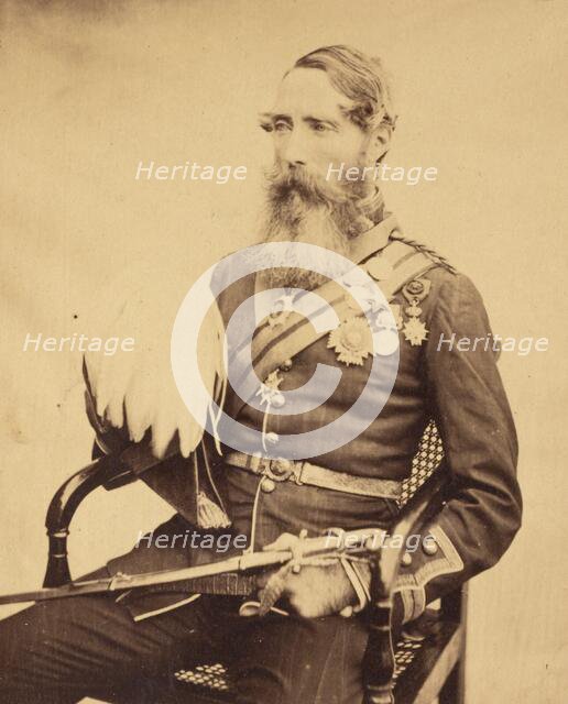 Portrait of Brigadier General Sir Charles Van Straubenzee, 1860. Creator: Felice Beato.