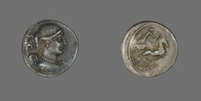 Denarius (Coin) Depicting the Goddess Victory, about 46 BCE. Creator: Unknown.