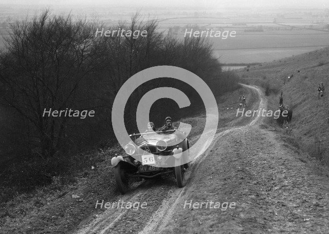 Frazer-Nash Boulogne 2-seater competing in a trial, Crowell Hill, Chinnor, Oxfordshire, 1930s. Artist: Bill Brunell.