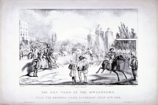 Eglinton Tournament, the Tilt-Yard of the 19th century, near the Regent's Park, London, 1839. Artist: Louis Maria Lefevre