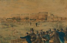 'International Cricket Match at Kennington Oval', late 19th century. Creator: Unknown.