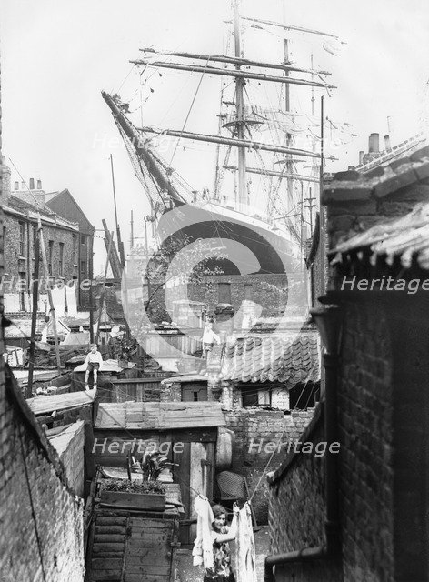 The schooner 'Penang' lying in Millwall Docks, London, 21st July 1932. Artist: Unknown