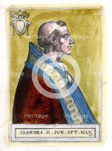 Pope John II (d535), c19th century. Artist: Unknown
