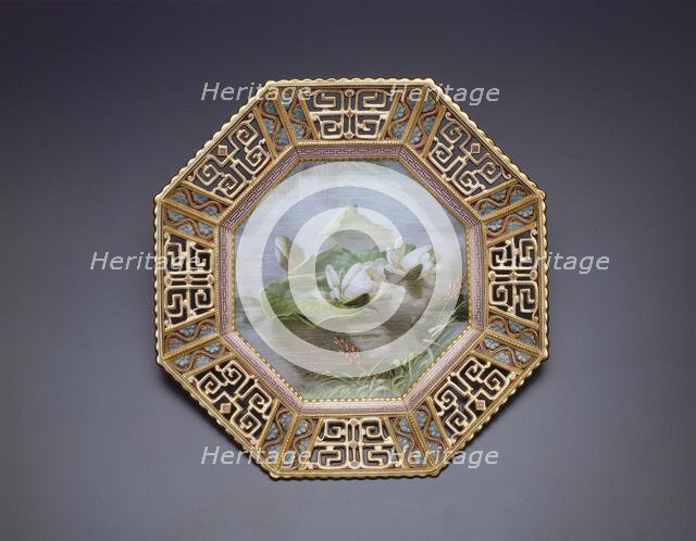 Plate with Water Lilies, East Stoke, c. 1885. Creator: Copeland Porcelain Factory.