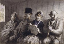 The First Class Carriage, 1864. Creator: Honore Daumier.