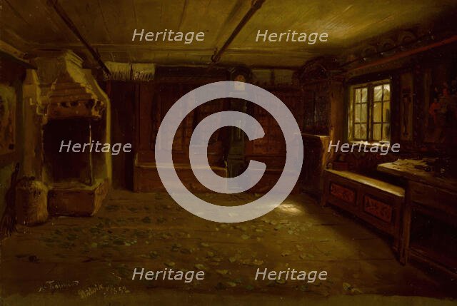 Farm Interior, 1852. Creator: Adolph Tidemand.