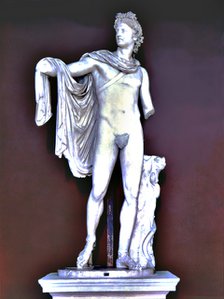 Apollo Belvedere, Roman copy of the second century from a Greek original of the 6th century B.C.,…