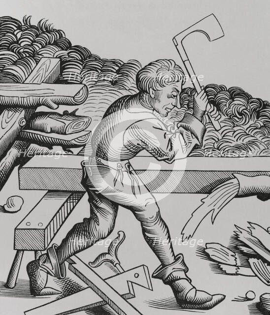 Carpenter's apprentice, "Compagnons du Devoir" or "La Grande Cognée", 1493, (1878).  Creator: Unknown.