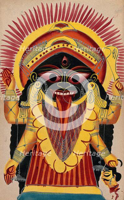 Kali holding a demon's head. Creator: Unknown.