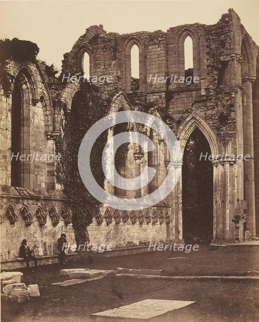 Fountains Abbey. Interior of the Choir, 1850s. Creator: Joseph Cundall.