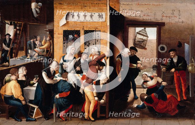 Brothel scene, 1537. Artist: Brunswick Monogrammist (active First Half of 16 cen.)