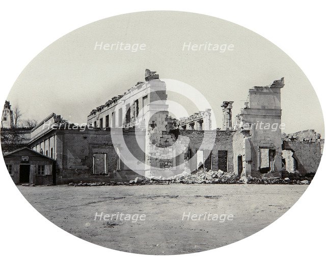 Damaged building in Sevastopol after the Crimean War, Crimea, 1850s. Artist: Unknown