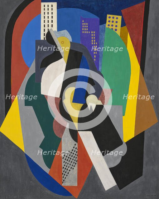 Composition, évocation figurée ou Sur l'avenue, 1920. Creator: Gleizes, Albert (1881-1953).