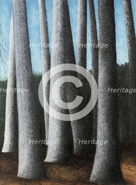 Beech Trees Trunks, 1945. Creator: Spilliaert, Léon (1881-1946).