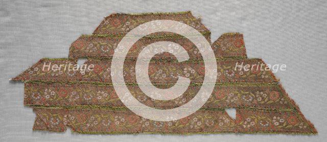 Silk Fragments (pieced together), 1700s - 1800s. Creator: Unknown.