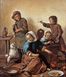 The Children's Meal, ca 1665. Creator: Steen, Jan Havicksz (1626-1679).