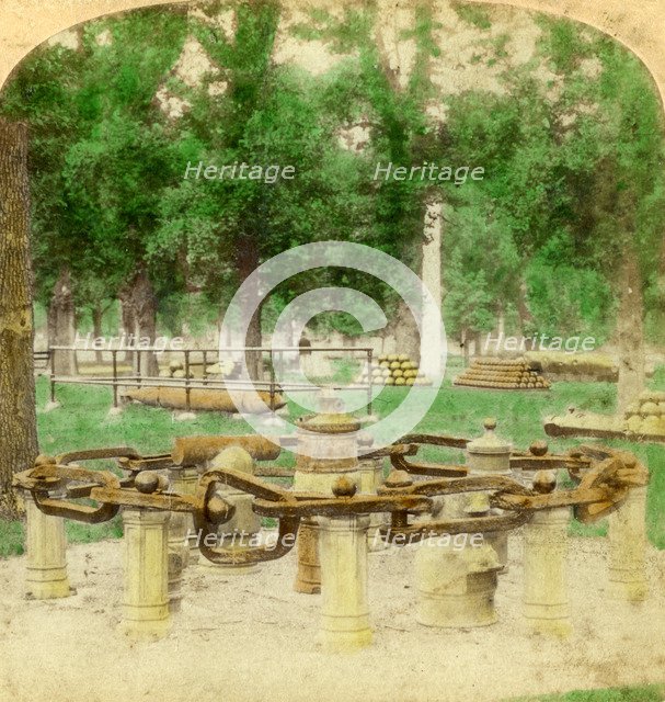 The Great Chain, Trophy Point, West Point, New York, USA, 1901. Artist: Underwood & Underwood