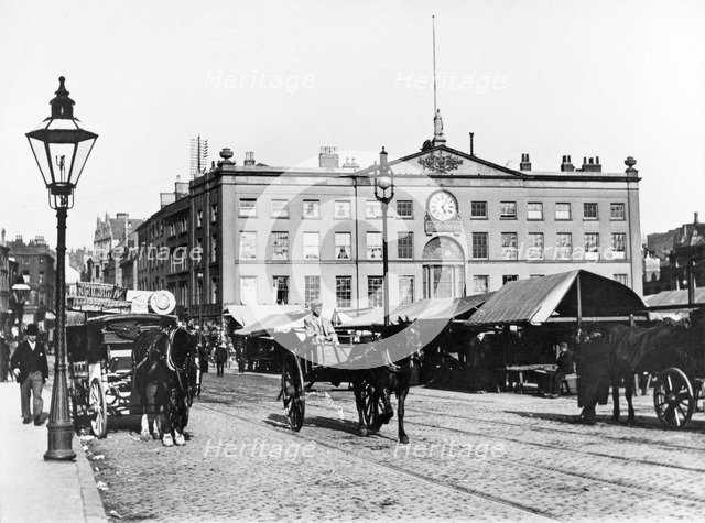 Market day, Nottingham, Nottinghamshire, c1890. Artist: Unknown