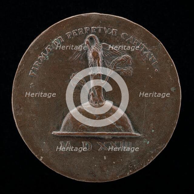 Pelican in Her Piety [reverse], 1523. Creator: Maffeo Olivieri.