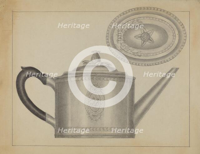 Silver Teapot, c. 1936. Creator: Gordon Sanborn.