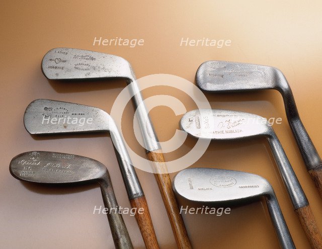 Selection of wood-shafted clubs, 1910-35. Artist: Unknown