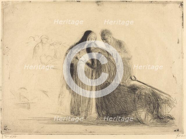 Lourdes, the Paralytic (second plate), 1912/1913. Creator: Jean Louis Forain.