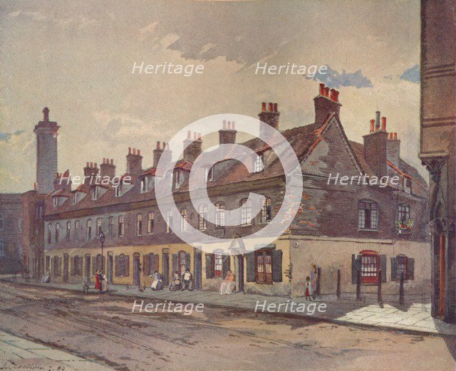 'Old Houses in Pye Street, Westminster', London, 1883 (1926). Artist: John Crowther.