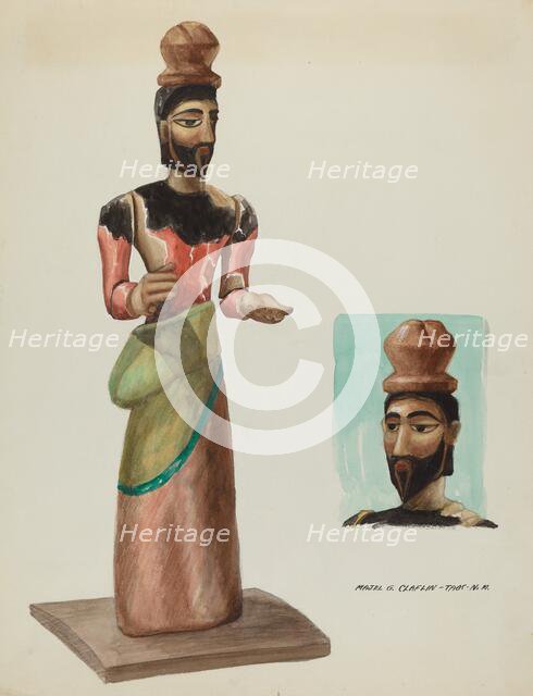 San Jose, Carved and Painted Wooden Santo, c. 1937. Creator: Majel G. Claflin.