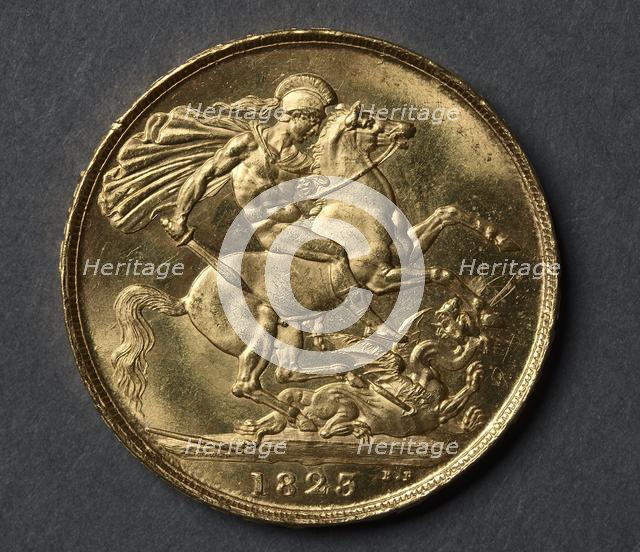 Two Pounds (reverse), 1823. Creator: Benedetto Pistrucci (Italian, 1784-1855).