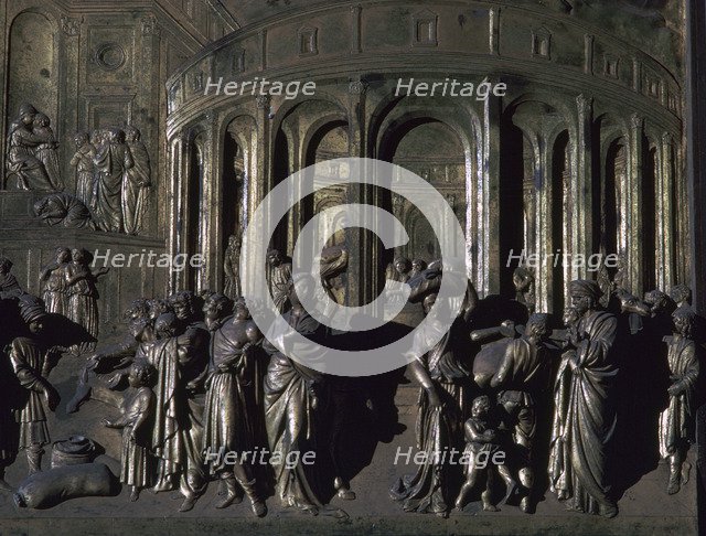 Detail of the 'Doors of Paradise' showing Joseph in Egypt, 15th century. Artist: Lorenzo Ghiberti