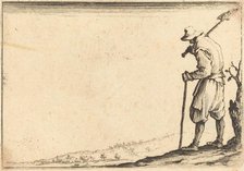 Peasant with Shovel on His Shoulder, c. 1617. Creator: Jacques Callot.