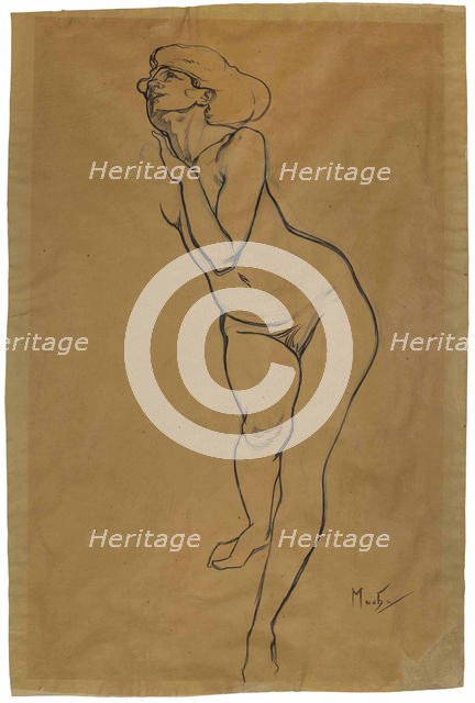 Femme nue debout . Creator: Mucha, Alfons Marie (1860-1939).