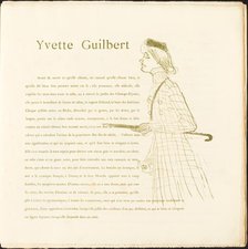 Yvette Guilbert, 1894. Creator: Henri de Toulouse-Lautrec.