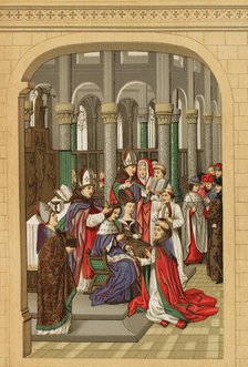 Coronation of Charles V as King of France on 19 May 1364 at Reims Cathedral, 1877.  Creator: Unknown.