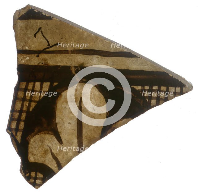 Grisaille Fragment with Plant Motif, Crusader, 1220-72. Creator: Unknown.