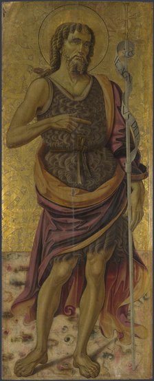 Saint John the Baptist (from Altarpiece: The Virgin and Child with Saints), ca 1475. Artist: Caporali, Bartolomeo (1420-1505)