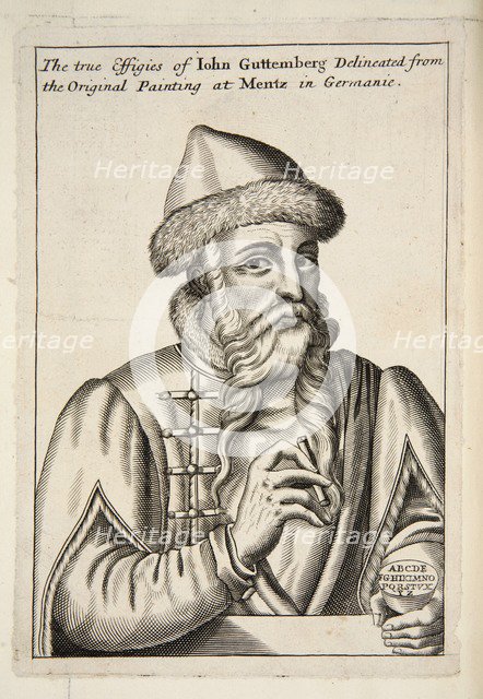 John Guttemberg, pub. 1683 (engraving). Creator: Albrecht Mentz (15th Century) after.