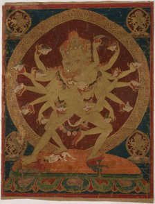 Painted Banner (Thangka) of Skull-Cup Bearing (Kapâladhara) Hevajra, c. 1604. Creator: Unknown.