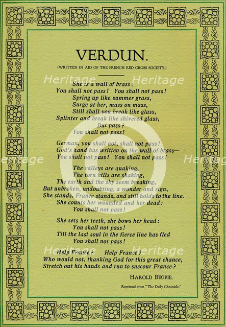 'Verdun', 1916. Artist: Unknown.