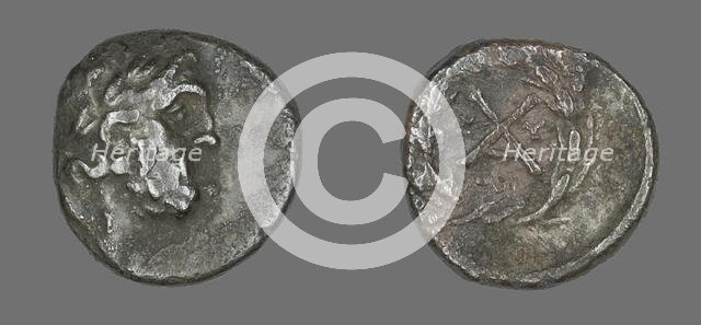 Hemidrachm (Coin) Depicting the God Zeus Amarios, 222-146 BCE. Creator: Unknown.