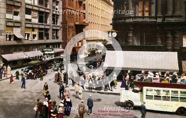 Corner of State and Monroe Streets, Chicago, Illinois, USA, 1915. Artist: Unknown