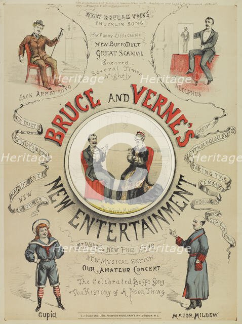 Bruce and Verne's New Entertainment, 1886. Creator: Unknown.