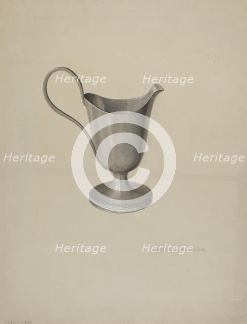 Pewter Cream Pitcher, c. 1939. Creator: Fritz Boehmer.